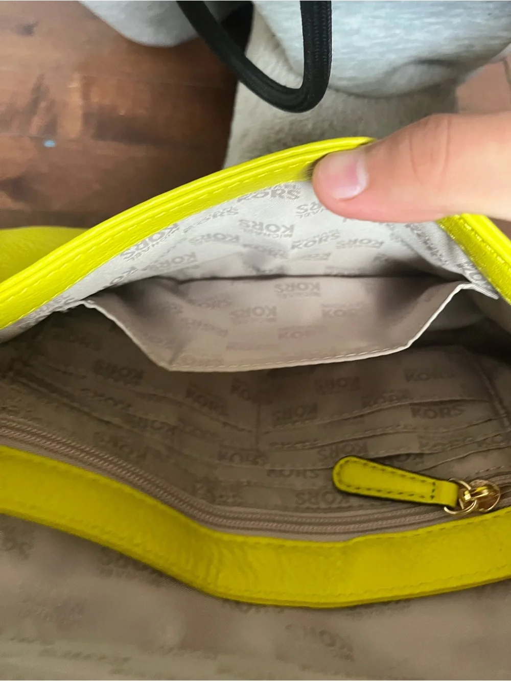 Michael Kors Neon Yellow Leather Chain Shoulder Bag